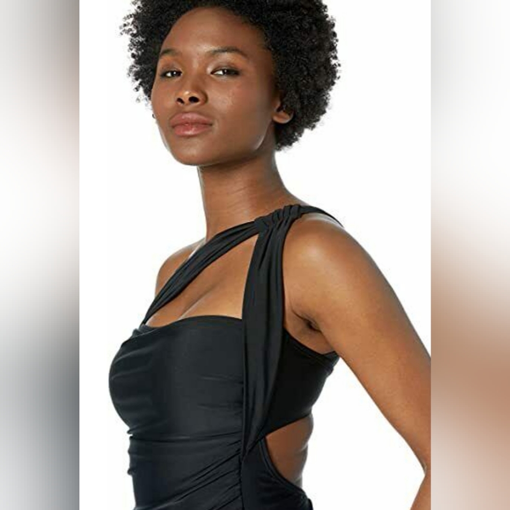 Rachel Rachel Roy Black Cutout Asymmetrical One-Piece Swimsuit Size Medi… - Picture 3 of 16